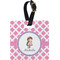Diamond Print w/Princess Plastic Luggage Tag - Square w/ Name or Text