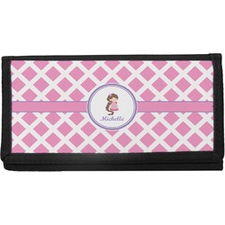 Diamond Print w/Princess Canvas Checkbook Cover (Personalized)