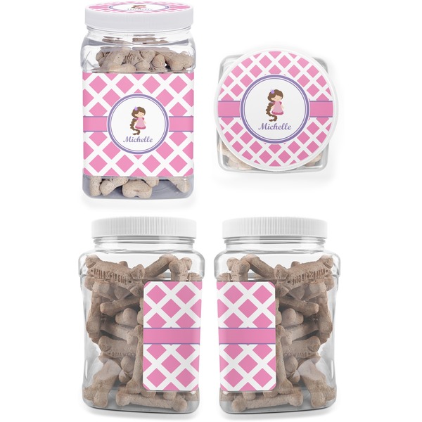 Diamond Print w/Princess Pet Treat Jar - Multiple Angles