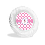 Diamond Print w/Princess Plastic Party Appetizer & Dessert Plates - 6" (Personalized)