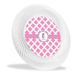 Diamond Print w/Princess Plastic Party Dinner Plates - 10" (Personalized)