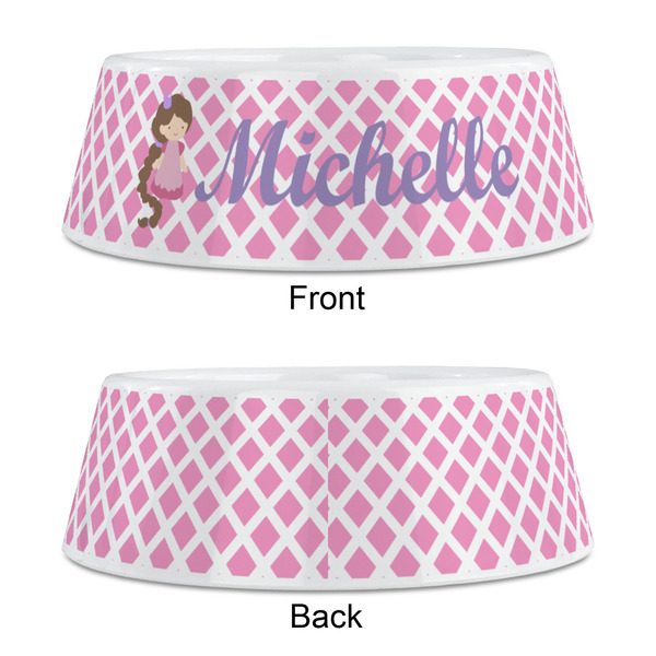 Diamond Print w/Princess Plastic Pet Bowls - Medium - APPROVAL