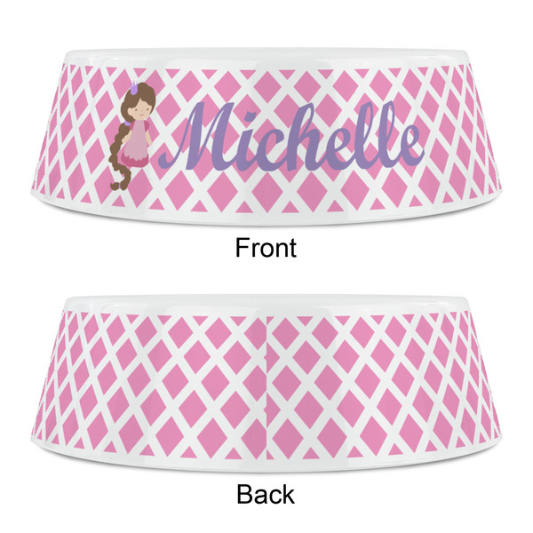 Diamond Print w/Princess Plastic Pet Bowls - Small - APPROVAL