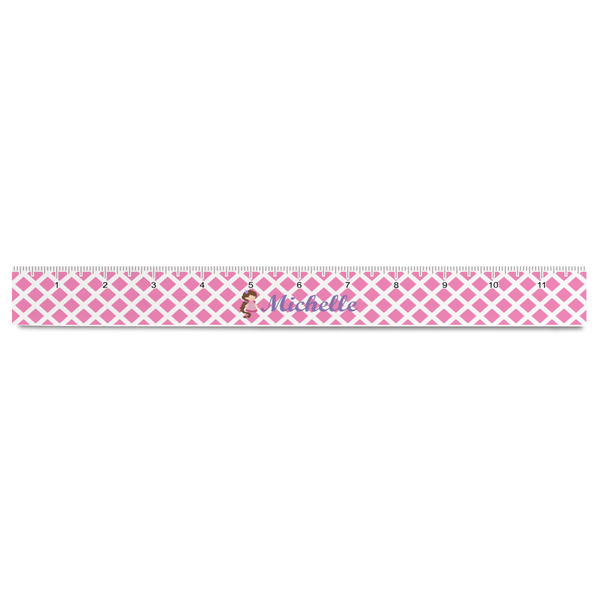 Diamond Print w/Princess Plastic Ruler - 12" - FRONT