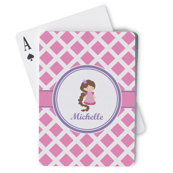 Custom Diamond Print w/Princess Playing Cards (Personalized)