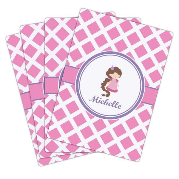 Diamond Print w/Princess Playing Cards - Hand Back View