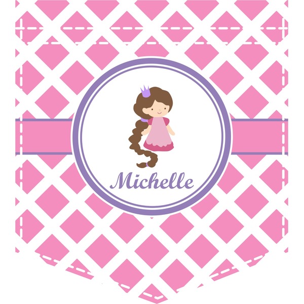 Custom Diamond Print w/Princess Iron On Faux Pocket (Personalized)
