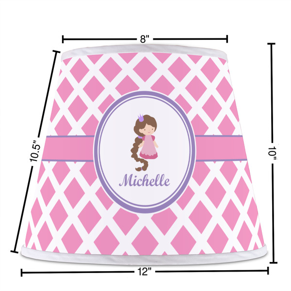 Diamond Print w/Princess Poly Film Empire Lampshade - Dimensions