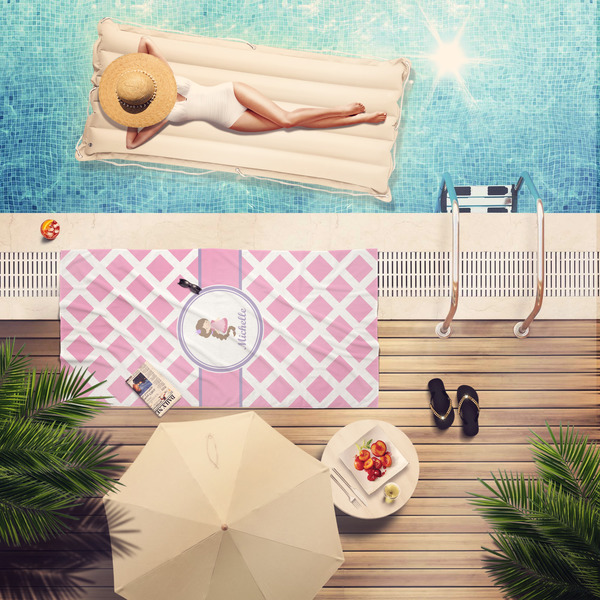 Diamond Print w/Princess Pool Towel Lifestyle