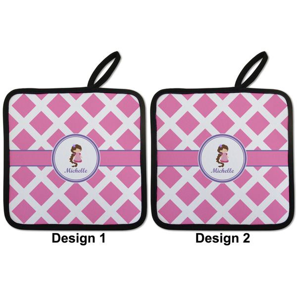 Diamond Print w/Princess Pot Holders - Set of 2 APPROVAL