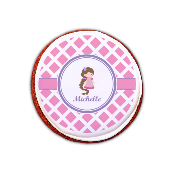 Diamond Print w/Princess Printed Icing Circle - XSmall - On Cookie