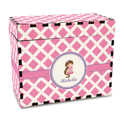 Diamond Print w/Princess Wood Recipe Box - Full Color Print (Personalized)