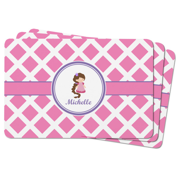 Diamond Print w/Princess Rectangular Fridge Magnet - THREE