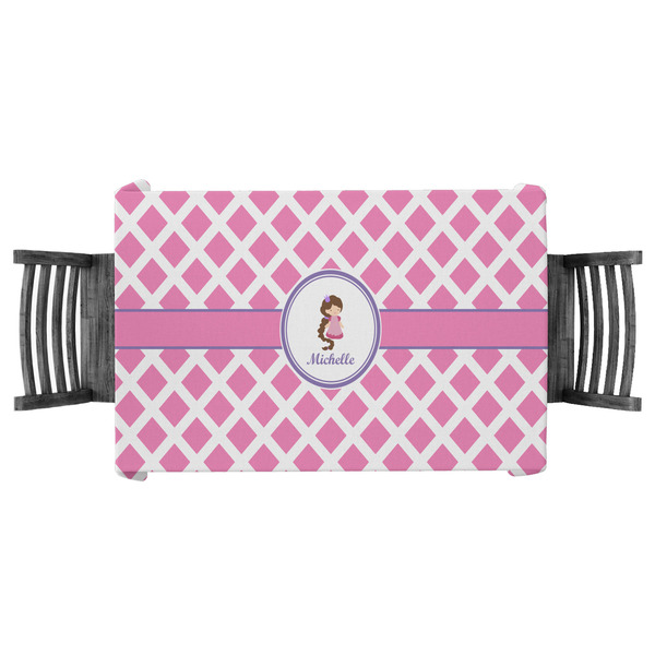 Custom Diamond Print w/Princess Tablecloth - 58"x58" (Personalized)