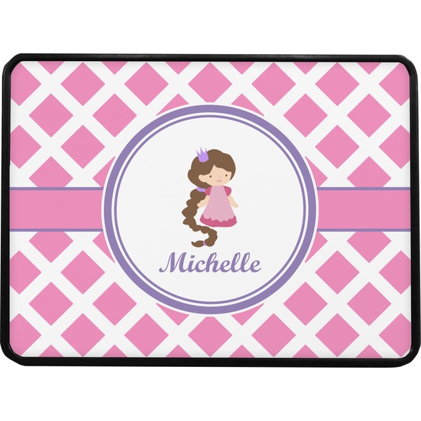 Diamond Print w/Princess Rectangular Trailer Hitch Cover (Personalized)