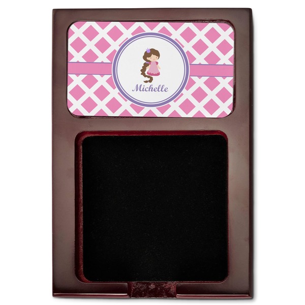 Diamond Print w/Princess Red Mahogany Sticky Note Holder - Flat