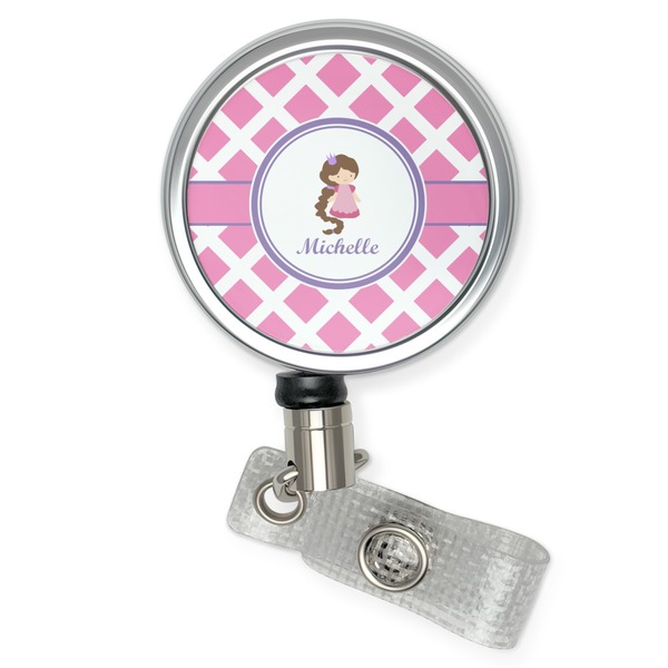 Custom Diamond Print w/Princess Retractable Badge Reel (Personalized)