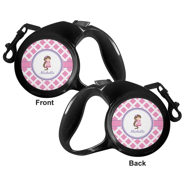 Diamond Print w/Princess Retractable Dog Leash - Medium Large - Apvl