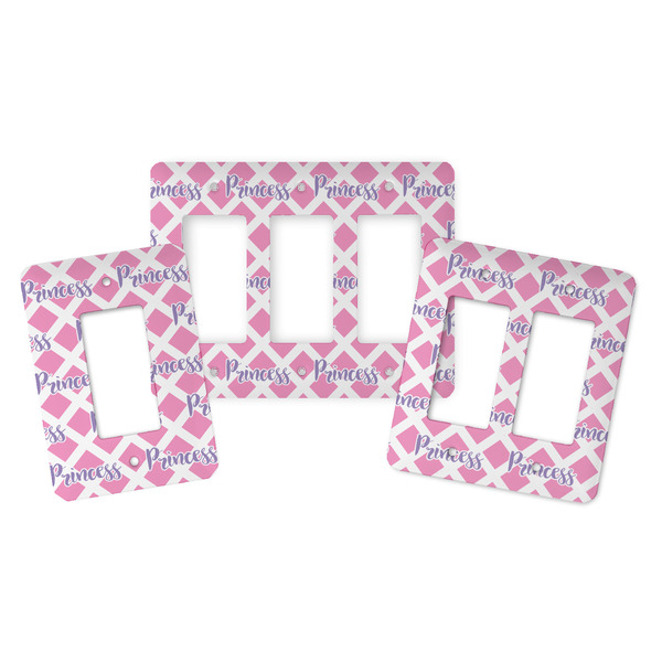 Diamond Print w/Princess Rocker Light Switch Covers - Parent - ALL VARIATIONS