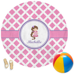 Diamond Print w/Princess Round Beach Towel (Personalized)