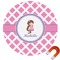 Diamond Print w/Princess Round Car Magnet - 6" (Personalized)