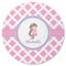 Diamond Print w/Princess Round Rubber Backed Coaster (Personalized)