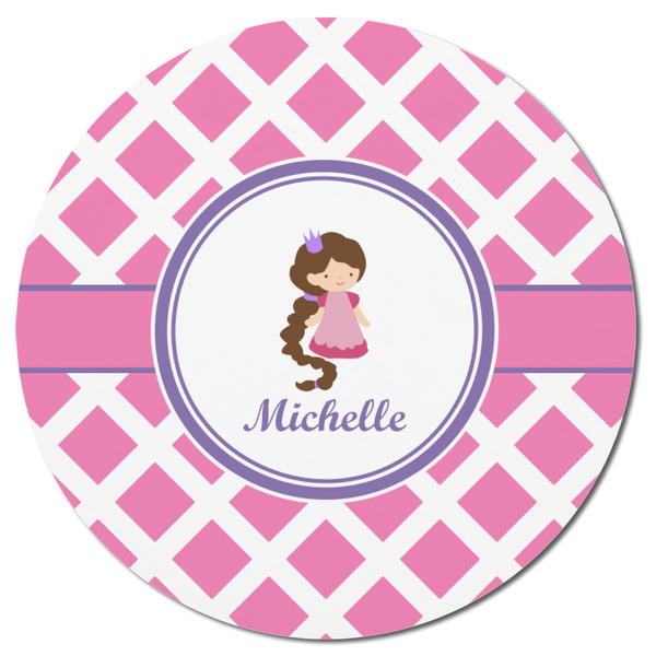 Diamond Print w/Princess Round Fridge Magnet - FRONT