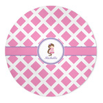 Diamond Print w/Princess 5' Round Indoor Area Rug (Personalized)