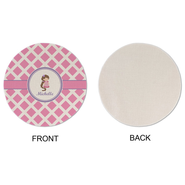 Diamond Print w/Princess Round Linen Placemats - APPROVAL (single sided)