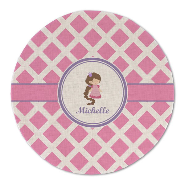 Custom Diamond Print w/Princess Round Linen Placemat (Personalized)