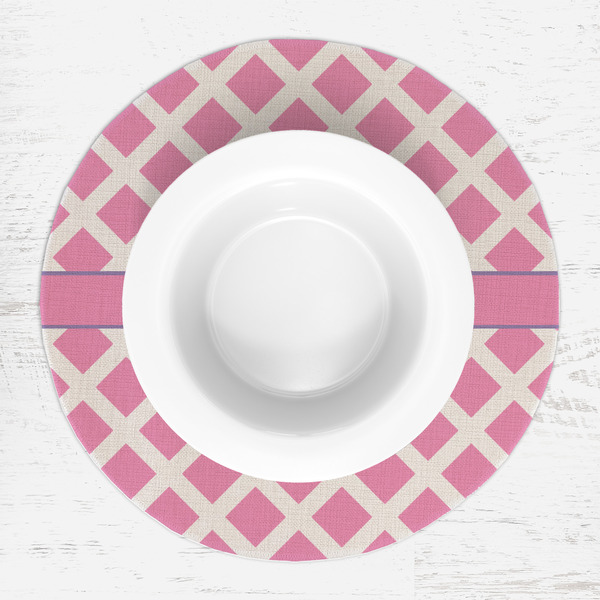 Diamond Print w/Princess Round Linen Placemats - LIFESTYLE (single)