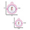 Diamond Print w/Princess Round Pet ID Tag - Large - Comparison Scale