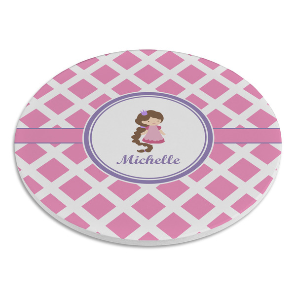Diamond Print w/Princess Round Stone Trivet - Angle View