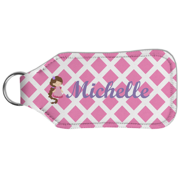 Diamond Print w/Princess Sanitizer Holder Keychain - Large (Back)
