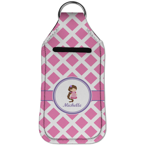 Diamond Print w/Princess Sanitizer Holder Keychain - Large (Front)