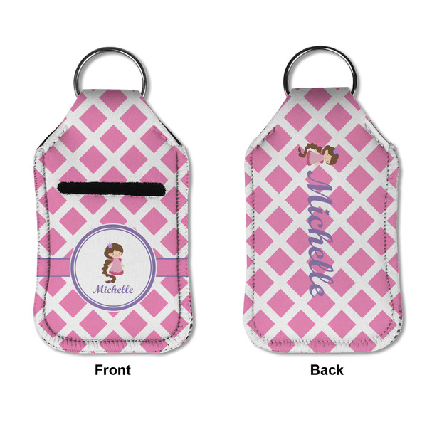 Diamond Print w/Princess Sanitizer Holder Keychain - Small APPROVAL (Flat)