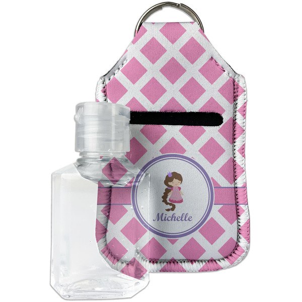 Custom Diamond Print w/Princess Hand Sanitizer & Keychain Holder - Small (Personalized)