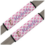 Diamond Print w/Princess Seat Belt Covers (Set of 2) (Personalized)