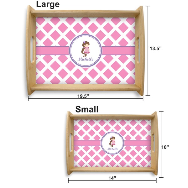 Diamond Print w/Princess Serving Tray Wood Sizes