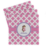 Diamond Print w/Princess Absorbent Stone Coasters - Set of 4 (Personalized)