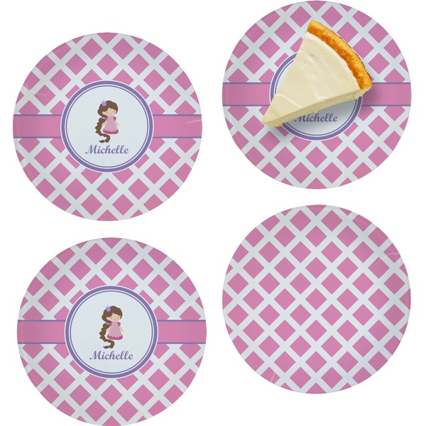 Diamond Print w/Princess Set of Appetizer / Dessert Plates
