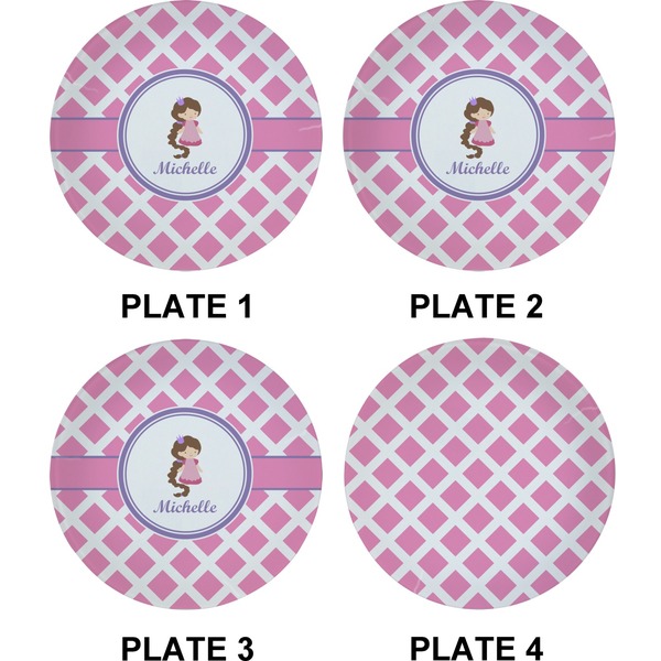 Diamond Print w/Princess Set of Appetizer / Dessert Plates (Approval)