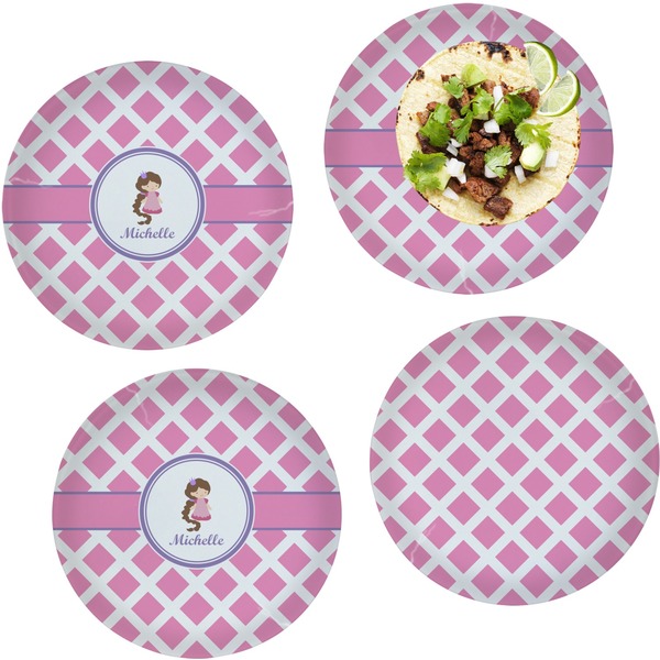Diamond Print w/Princess Set of Lunch / Dinner Plates