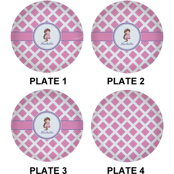 Diamond Print w/Princess Set of Lunch / Dinner Plates (Approval)
