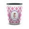 Diamond Print w/Princess Ceramic Shot Glass - 1.5 oz - Two Tone - Set of 4 (Personalized)
