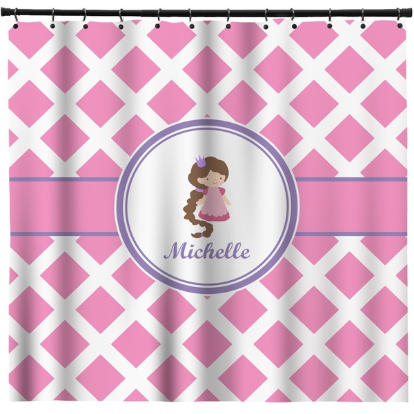 Custom Diamond Print w/Princess Shower Curtain - Custom Size (Personalized)