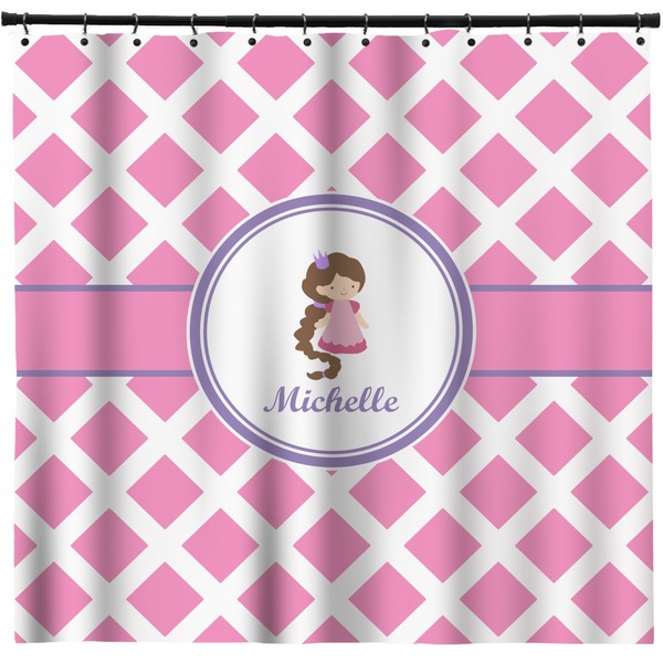 Custom Diamond Print w/Princess Shower Curtain (Personalized)