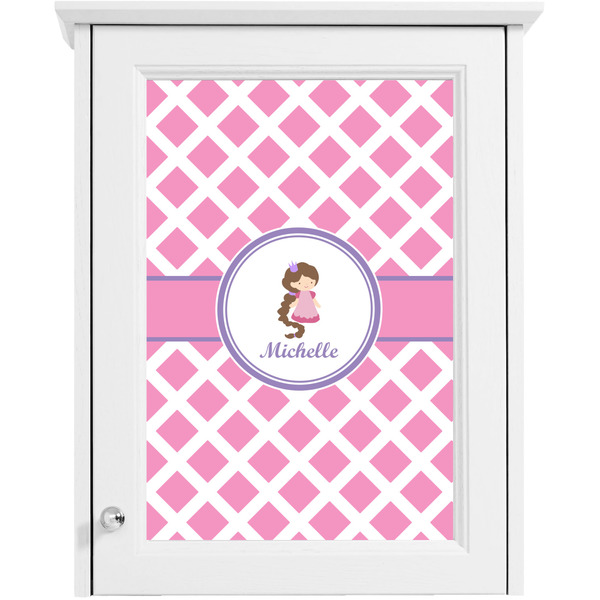 Diamond Print w/Princess Single White Cabinet Decal