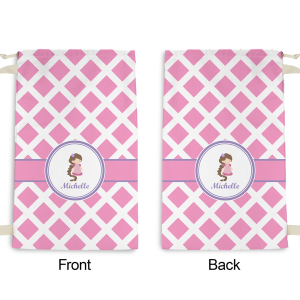 Diamond Print w/Princess Small Laundry Bag - Front & Back View