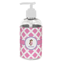 Diamond Print w/Princess Plastic Soap / Lotion Dispenser (8 oz - Small - White) (Personalized)
